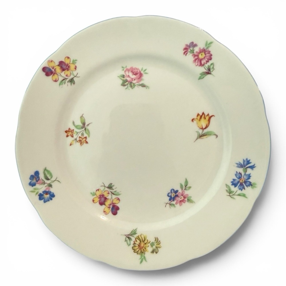 Vintage Adderleys England Fine Bone China Floral Scatter Salad Dessert Plate
